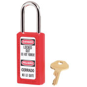 Master Lock Safety 411 Series Zenex Thermoplastic Padlock, Red, 1-Pack