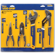 4 PC Plier Set (Long Nose, Slip Joint, Tongue & Groove, Adj. Wrench)