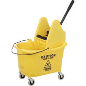 Down Press Mop Bucket And Wringer Combo, Yellow