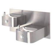 Barrier-Free "Hi-Lo" Wall Mounted 14G SS Drinking Fountain with Back Panel