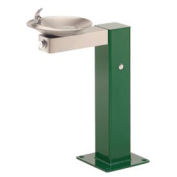 Barrier-Free Haws Pedestal Outdoor Drinking Fountain with Stainless Steel Steel Bowl, Green