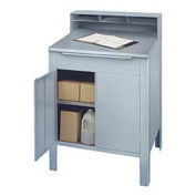 Enclosed Receiving Desk, 32-1/2"W x 30"D x 53"H, Stainless Steel