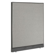 48-1/4"W x 46"H Office Partition Panel with Pass-Thru Cable, Gray