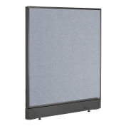 36-1/4"W x 46"H Office Partition Panel with Pass-Thru Cable, Blue