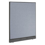 48-1/4"W x 46"H Office Partition Panel with Pass-Thru Cable, Blue