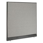 60-1/4"W x 46"H Office Partition Panel with Pass-Thru Cable, Gray