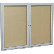 Ghent® Outdoor Enclosed Satin Bulletin Board - 60"W x 48"H