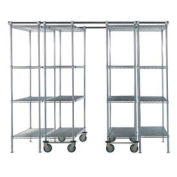 Nexel 4 Unit SPACE TRAC Storage Shelving, 12 Ft. Long, Chrome, 48x24x74