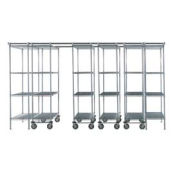 Nexel 6 Unit SPACE TRAC Storage Shelving, 12 Ft. Long, Poly-Z-Brite, 48x18x74