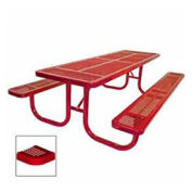  Extra Heavy Duty Table, Perforated 72"W x 70"D, Red