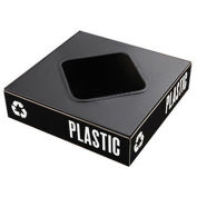 SAFCO Public Square Lid for Steel Recycle Collectors - Top 8" Square Cut-Out