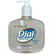 Dial Professional Antibacterial Liquid Hand Soap, Sensitive, Light Floral, 16 oz, 12/Carton