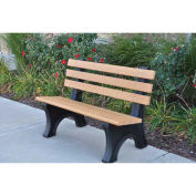 4' Comfort Park Avenue Bench, Recycled Plastic, Gray