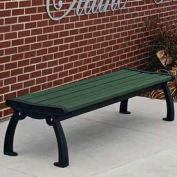 Heritage Backless Bench, Recycled Plastic, 4 ft, Black & Green