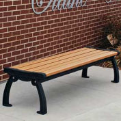 Heritage Backless Bench, Recycled Plastic, 6 ft, Black & Cedar