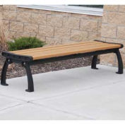 Heritage Backless Bench, Recycled Plastic, 8 ft, Black & Cedar