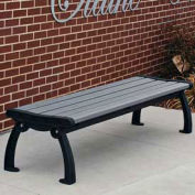 Heritage Backless Bench, Recycled Plastic, 4 ft, Black & Gray
