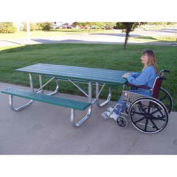 6' ADA Galvanized Frame Picnic Table, Recycled Plastic, Green