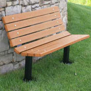 4' Contour Bench, Recycled Plastic, In Ground Mount, Cedar