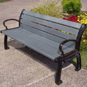Heritage Bench, Recycled Plastic, 6 ft, Black & Gray