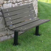 4' Contour Bench, Recycled Plastic, In Ground Mount, Gray