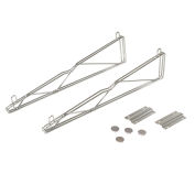 Nexel Silver Epoxy Single Arm Shelf Bracket (Pair), 14"