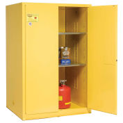 EAGLE Double-Wall Flammable Liquids Safety Cabinet - 43x34x65" - Manual-Close Doors - Yellow