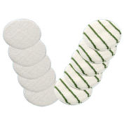 Boss Cleaning Equipment 21" Rug Boss Carpet Bonnet, White/Green Stripe - Pkg Qty 6