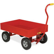 LITTLE GIANT Shop Wagon With 6" Lip Edge - 36"Wx24"D Deck - Smooth Deck - 10" Pneumatic Wheels