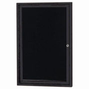 Aarco 1 Door Enclosed Letter Board Cabinet Black Powder Coated - 24"W x 36"H