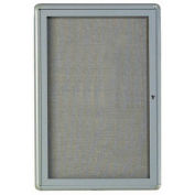 Aarco 1 Door Design Enclosed Bulletin Board Medium Grey - 24"W x 36"H