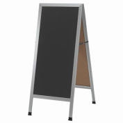 Aarco Aluminum A-Frame Sidewalk White Marker Board - 18"W x 42"H