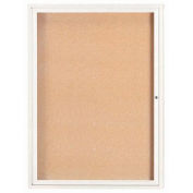 Aarco 1 Door Framed Enclosed Bulletin Board White Powder Coat - 36"W x 48"H
