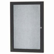 Aarco 1 Door Aluminum Framed Enclosed Bulletin Board Bronze Anod. - 24"W x 36"H