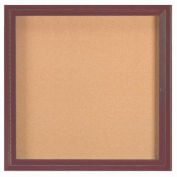 Aarco 1 Door Framed Enclosed Bulletin Board Bronzed Anod. - 36"W x 36"H