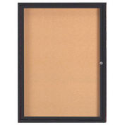 Aarco 1 Door Framed Enclosed Bulletin Board Bronzed Anod. - 36"W x 48"H