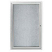 Aarco 1 Door Aluminum Framed Enclosed Bulletin Board - 18"W x 24"H