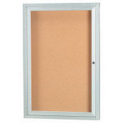 Aarco 1 Door Framed Illuminated Enclosed Bulletin Board - 24"W x 36"H