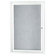 Aarco 1 Door Aluminum Framed Enclosed Bulletin Board White Powder Coat - 18"W x 24"H