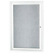 Aarco 1 Door Aluminum Framed Enclosed Bulletin Board White Powder Coat - 24"W x 36"H