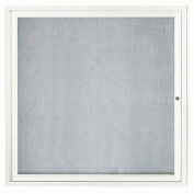 Aarco 1 Door Aluminum Framed Enclosed Bulletin Board White Powder Coat - 36"W x 36"H