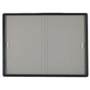Aarco 2 Door Radius Design Bulletin Board w/ Tempered Glass Graphite - 60"W x 36"H