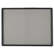 Aarco 2 Door Radius Design Bulletin Board w/ Tempered Glass Medium Grey - 48"W x 36"H