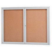 Aarco 2 Door Framed Illuminated Enclosed Bulletin Board - 48"W x 36"H