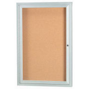 Aarco 1 Door Framed Enclosed Bulletin Board - 18"W x 24"H