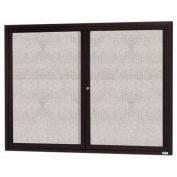 Aarco 2 Door Aluminum Framed Enclosed Bulletin Board Bronze Anod. - 60"W x 48"H