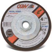 CGW Abrasives Depressed Center Wheel 4-1/2" x 1/4" x 5/8, 11, Type 27, 24 Grit, Aluminium Oxide - Pkg Qty 10