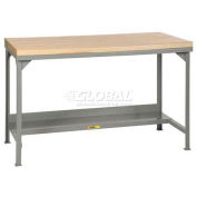 Maple Butcher Block Welded Workbench, Fixed Height, 30" x 72"