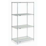 Nexel Wire Shelving, Poly-Z-Brite, 54"W x 14"D x 54"H