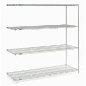 Nexel Chrome Wire Shelving Add-On, 54"W x 21"D x 63"H
